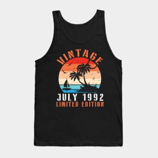 Vintage July 1992 Ltd Edition Happy Birthday Daddy Mom Uncle Brother Husband Cousin Son 28 Years Old Tank Top